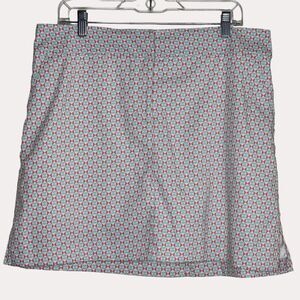 Izod Golf Geo Print Skort Skirt Tennis Peach Turquoise 12 bv